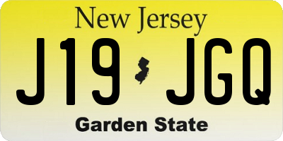 NJ license plate J19JGQ