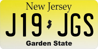 NJ license plate J19JGS