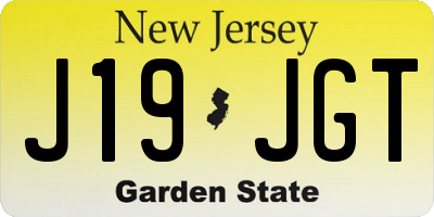 NJ license plate J19JGT