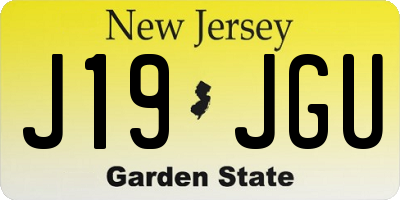 NJ license plate J19JGU