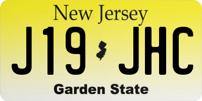 NJ license plate J19JHC
