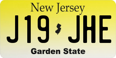 NJ license plate J19JHE