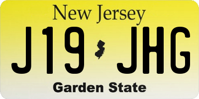 NJ license plate J19JHG