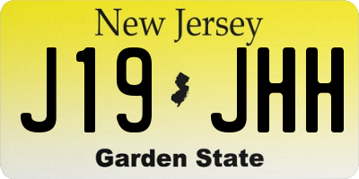 NJ license plate J19JHH