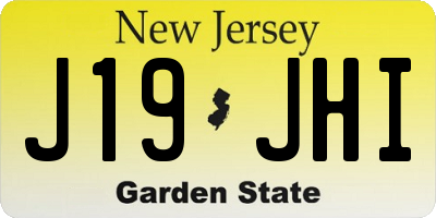 NJ license plate J19JHI