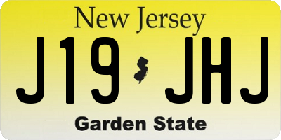 NJ license plate J19JHJ