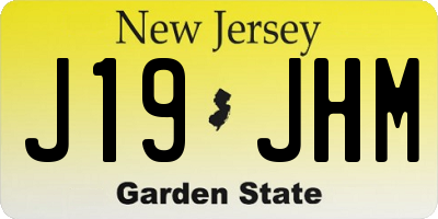 NJ license plate J19JHM
