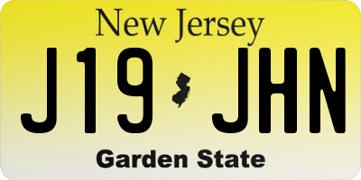 NJ license plate J19JHN