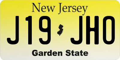 NJ license plate J19JHO