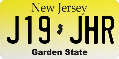 NJ license plate J19JHR
