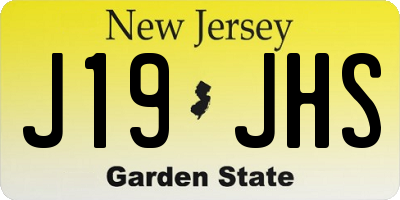 NJ license plate J19JHS