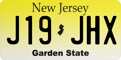 NJ license plate J19JHX
