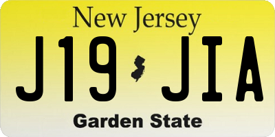 NJ license plate J19JIA