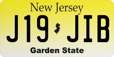 NJ license plate J19JIB