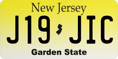 NJ license plate J19JIC
