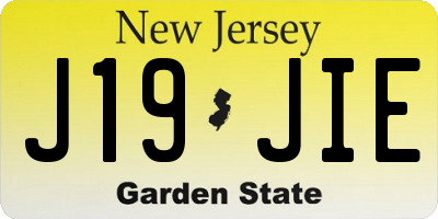 NJ license plate J19JIE