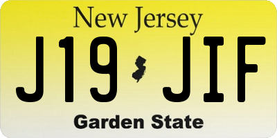 NJ license plate J19JIF