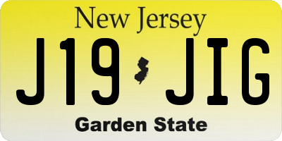 NJ license plate J19JIG