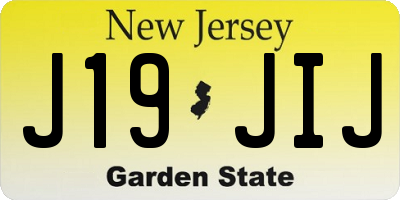 NJ license plate J19JIJ