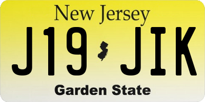 NJ license plate J19JIK