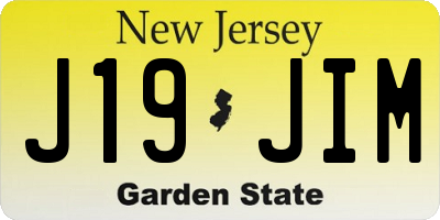 NJ license plate J19JIM