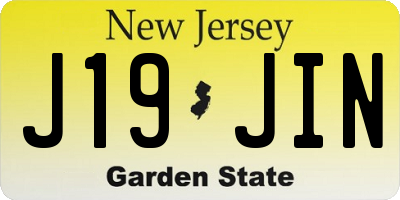 NJ license plate J19JIN
