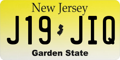 NJ license plate J19JIQ