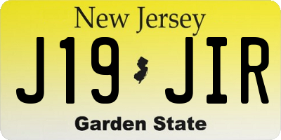 NJ license plate J19JIR