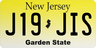 NJ license plate J19JIS