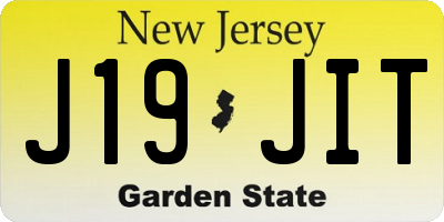 NJ license plate J19JIT