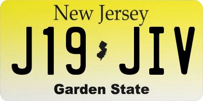 NJ license plate J19JIV