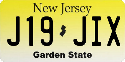 NJ license plate J19JIX