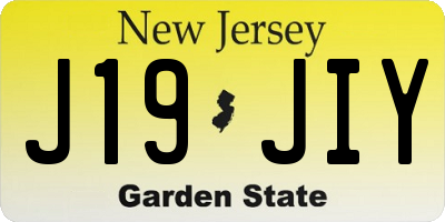 NJ license plate J19JIY