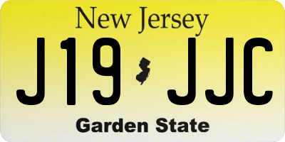 NJ license plate J19JJC