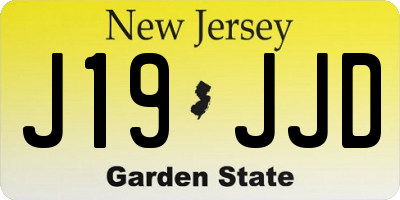 NJ license plate J19JJD
