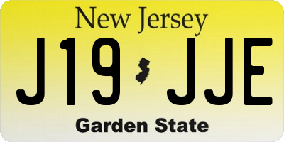 NJ license plate J19JJE