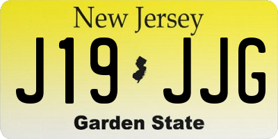 NJ license plate J19JJG