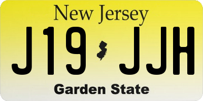 NJ license plate J19JJH