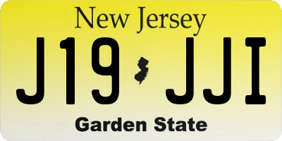 NJ license plate J19JJI