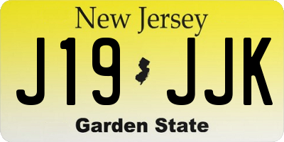 NJ license plate J19JJK