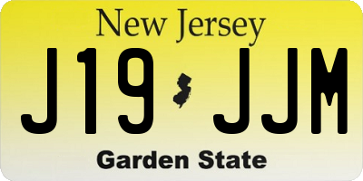 NJ license plate J19JJM