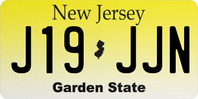 NJ license plate J19JJN