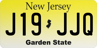 NJ license plate J19JJQ