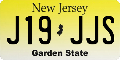 NJ license plate J19JJS