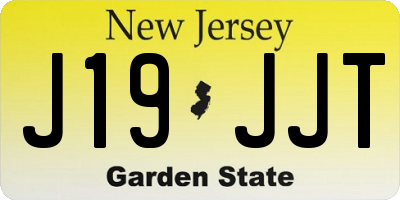 NJ license plate J19JJT