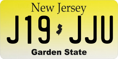 NJ license plate J19JJU