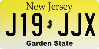 NJ license plate J19JJX