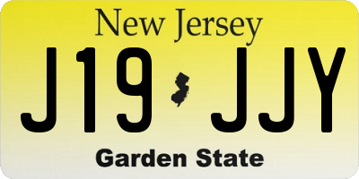 NJ license plate J19JJY