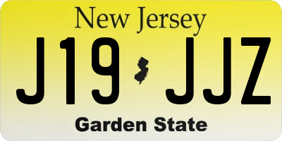 NJ license plate J19JJZ