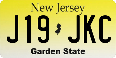 NJ license plate J19JKC